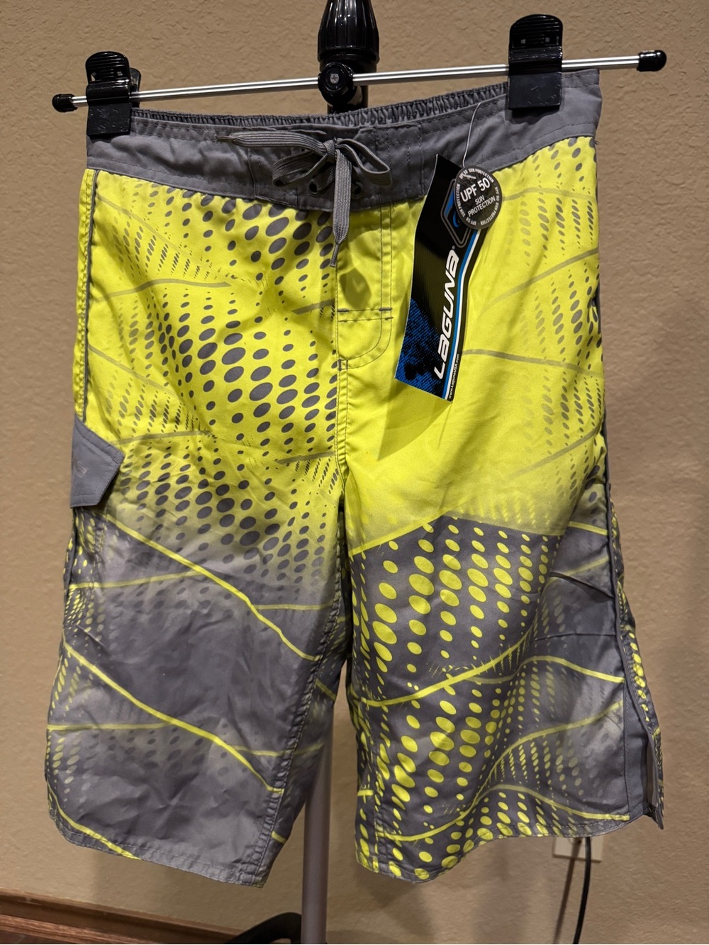 Laguna Yellow & Gray Swim Trunks